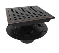 WEBANG Scarico a pavimento doccia quadrato da 6 pollici con flangia,Griglia modello Quadrato rimovibile,Acciaio inossidabile SUS 304 per uso alimentare,Watermark & CUPC certificato,Bronzo lucidato ad