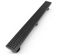 WEBANG Scarico a pavimento rettangolare per doccia lineare da 24 pollici con accessori, griglia con motivo a quadrato rimovibile, acciaio inossidabile SUS 304 per uso alimentare, certificato