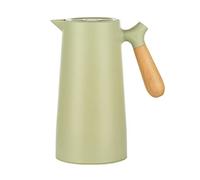 Webao Caraffa Termica 1l, Inserto in Vetro, Chiusura Quick-Press, Manico in Legno, Caraffa Freddo e Caldo per Caffè e Tè, Verde