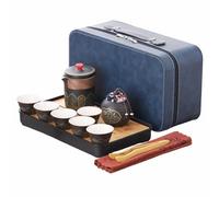 Webao Servizio da tè in porcellana, da viaggio cinese, set da tè con 6 tazze in ceramica, piccola teiera con filtro integrato per tè sfuso, elegante nero