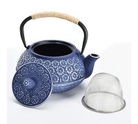 Webao Teiera in Ghisa con Infusore, 1000ml Giapponese Bollitore Tetsubin per Preparare Ottimo Te, Sakura blu