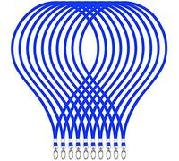 WEBBOMB 10 cordini da collo a 360°, in elegante lucido con moschettone per carte di accesso porta badge d'identità per ufficio carte di guida per telefono cellulare (blu con blocco di sicurezza)