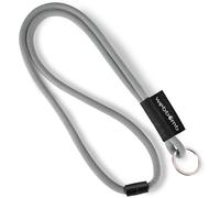 webbomb® Cordino Tubular bicolore - rotondo morbido e lungo con chiusura di sicurezza e anello portachiavi come portachiavi per carta d'identità cellulare chiavi, grigio scuro, L
