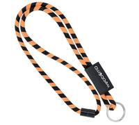 webbomb® Cordino Tubular bicolore - rotondo morbido e lungo con chiusura di sicurezza e anello portachiavi come portachiavi per carta d'identità cellulare chiavi, arancione / nero, L