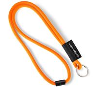webbomb® Cordino Tubular bicolore - rotondo morbido e lungo con chiusura di sicurezza e anello portachiavi come portachiavi per carta d'identità cellulare chiavi, Colore: arancione., L