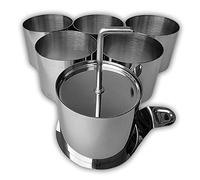 WEBBOMB Set professionale di anelli da dessert in acciaio inox, 8 pezzi, anelli da cucina, diametro 7,5 cm, altezza 5,5 cm, rotondi, con sollevatore e schiacciapaster, per mini torte, panini,