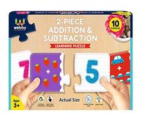 Webby Addition & Subtraction Learning Pack Jigsaw Puzzle | Educational Toy for 3+ Years Kids | Boosts Brain Function, Concentration & Motor Skills | 10 Bright, Colorful Puzzles - Interactive Learning