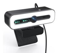 Webcam 1080P con microfono e luce, webcam USB per PC portatili. Fotocamera USB per videochiamate e registrazione, studio, conferenze web, webcam Full HD, compatibile con Windows, Mac, Linux, Unix e