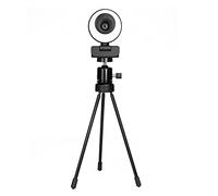 Webcam 1080P Webcam 60FPS Autofocus HD Web Camera with Microphone Ring Light Web Cam for PC Computer Camera for Recording Calling Conferencing Gaming (Color : 1080P 60FPS) (60FPS with Tripod)