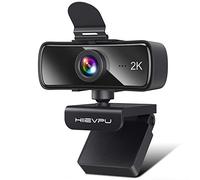 Webcam 2K con microfono per PC e laptop, Hiievpu USB Telecamera Gaming con copertura privacy, Plug and Play, adatta per streaming/giochi/videoconferenze