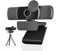 Webcam 2K Full HD, Neefeaer USB Webcam con microfono e copertura e treppiede, 85 punti di posizione, correzione automatica della luce, cancellazione del rumore, fotocamera PC con microfono compatibile