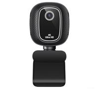 Webcam 4K con microfono, otturatore per la privacy, fotocamera USB Full HD per PC portatile streaming live zoom squadre messa a fuoco automatica obiettivo grandangolare 9 x 3,5 x 7 cm (4K)