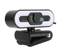 Webcam 4K, Fotocamera Web con Microfono e Luce di Riempimento, Videocamera per Computer HD con Funzione di Bellezza Auto e Cover, USB Webcam per PC Desktop