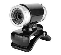 Webcam con microfono, webcam USB, videocamera web portatile clip-on per videochiamate online Skype YouTube Live Streaming Registrazione su PC Desktop Laptop(Argento nero)
