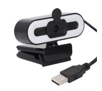 Webcam HD 1080P con Anello Luminoso, Microfono, Angolo Ampio di 120