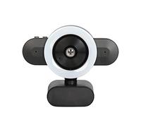 Webcam HD 2K Webcam with Autofocus 3-Color Ring Light Web Camera with Microphone for PC Computer Camera Web Cam for Streaming for Recording Calling Conferencing Gaming (Color : Black)