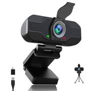 Webcam per PC 1080p, webcam per PC con microfono e ampia vista, correzione automatica della luce, fotocamera Web per desktop, webcam USB C Plug & Play per laptop, PC, streaming di computer, Mac, zoom