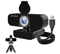Webcam per PC, Full HD 1080p con microfono a cancellazione del rumore, treppiede, copertura della privacy, messa a fuoco automatica/correzione della luce bassa/filtro di bellezza, webcam USB per