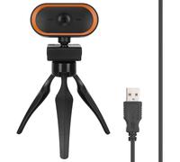 Webcam per streaming con messa a fuoco manuale, base girevole, risoluzione 2MP, USB, plug and play, ideale per videoconferenze e didattica online.