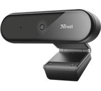 Trust Tyro Webcam PC Con Microfono Full HD 1080p, Auto-Focus, USB, Treppiede Incluso, Telecamera Per Hangouts, Skype, Teams, Zoom, Computer, Laptop - Nero