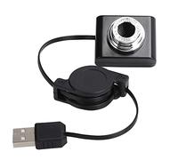 Webcam USB 2.0 con Clip per PC con Cavo Retrattile, Risoluzione 640 X 480, Plug and Play, Cavo Telescopico, Base con Morsetto per Monitor