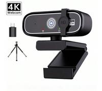 Webcam USB 4K/2K/1080P con messa a fuoco automatica, copertura privacy | Telecamera plug & play per PC/laptop, Zoom, streaming, lavoro da remoto 1080P,2K,4K,supportoABS