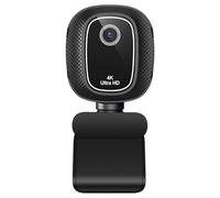 Webcam USB 4K con copertura privacy per streaming live e videoconferenze, fotocamera HD compatta per PC portatile desktop, materiale ABS nero (4K)