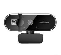 Webcam USB 4K per PC con microfono - HD Streaming Camera Auto Light Correction Privacy Cover grandangolare Videochiamate Home Office Nero (2K)