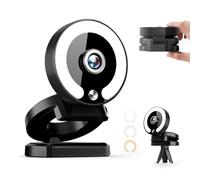 Webcam USB Design Rotazione 360 Risoluzione 4K Anelli Regolabili Luce Per Video