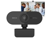 Webcam USB - Telecamera streaming regolabile a 360° con microfono per videochiamate, fotocamera Full HD per computer, protezione della privacy, webcam portatile per streaming riunioni e lezioni