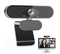 Webcam USB, webcam Full HD 1080p con microfono, Plug and Play, correzione automatica della luce, rotazione a 360°, webcam streaming USB per PC, laptop, Mac, lezioni online, videochiamate, conferenze