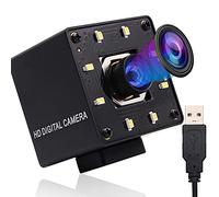 Webcamera_USB 4K Autofocus Webcam con audio, grandangolare 100 gradi senza distorsioni Obiettivo Web Cam 2160p, IMX415 Videosorveglianza Webcam Day Night Webcam con LED bianco, 4K Raspberry Pi Cam