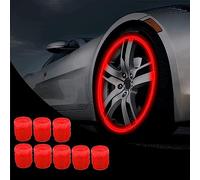 Webdiennuoc Valve Caps - Webdiennuoc Glow in The Dark Valve Caps - Universal Fits Any Car - Glowing Car Tire Valve Stem Caps (Red, 8 Pcs)