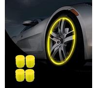 Webdiennuoc Valve Caps - Webdiennuoc Glow in The Dark Valve Caps - Universal Fits Any Car - Glowing Car Tire Valve Stem Caps (Yellow, 4 Pcs)