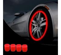 Webdiennuoc Valve Caps - Webdiennuoc Glow in The Dark Valve Caps - Universal Fits Any Car - Glowing Car Tire Valve Stem Caps (Red, 4 Pcs)