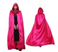 Webeasy Mantello in velluto con cappuccio a lunghezza intera, per Halloween e Natale, 160 cm, unisex