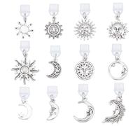 WEBEEDY 12 Stili Polvere Spina Charm Luna Stelle Sole Lega Pendente Tipo C Antipolvere Spina di Ricarica Telefono Protezione, Adatto per Tutti I Dispositivi di Tipo C Accessori Telefono