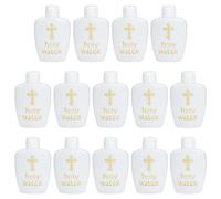 WEBEEDY 14 Pezzi Bottiglie di Acqua Santa 60ml/2.1oz Riutilizzabili Bottiglia di Acqua Santa In Plastica con Croce D'Oro con Coperchio A Vite Bomboniere per Feste Cristiane Cattoliche Forniture