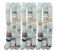 WEBEEDY 145 perline in amazzonite a rondelle, in pietra naturale, sfuse, distanziatori per la creazione di gioielli, bracciali, orecchini, collane Mala, artigianato, regalo unico, 2 x 4 mm