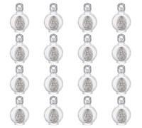 WEBEEDY 16 pezzi di bottiglie di vetro vuote, per acqua benite, 15 ml, contenitore per acqua benite in rilievo per decorazione della casa o festa di battesimo (argento) cuore immacolato di Maria