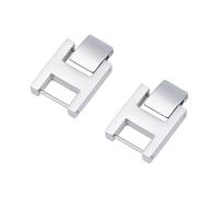 WEBEEDY 2 pezzi Argento Orologio O Bracciale Fibbia Deployante In Acciaio Inox Fibbia Estensione Cinturino Quadrato Metallo Accessori di Ricambio Per Adulti Gioielli Realizzazione 2.4x1.6cm