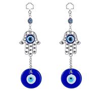 WEBEEDY 2 Pz Turco Blu Malocchio Protezione Fascino Hamsa Mano Amuleto Appeso A Parete Fascino Decorativo Complementi Arredo Casa per Buona Fortuna e Benedizioni