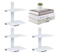 WEBEEDY 4 mensole galleggianti per libri da parete, 8 ripiani, resistenti, invisibili, verticali, a torre, libreria, per soggiorno, camera da letto, ufficio, casa, angolo lettura