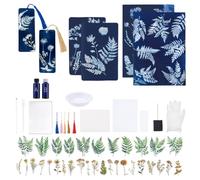 WEBEEDY 40 Kit di cianotipia di carta cianotipo Sun Print Include 20 fogli di carta A5,10 pagine, 10 carte, 2 componenti sensibilizzanti, adesivi, strumenti e istruzioni per adulti