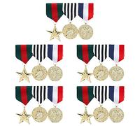 WEBEEDY 5 Set Costume Militare Distintivo Medaglia Ufficiale Combattimento Medaglia Spilla Pin Distintivo di Plastica Militare Eroe Medaglie