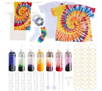 WEBEEDY 5 set tutto in uno Tie Dye Kit Tiedye Shirt Kit con 26 colori, t-shirt bianca, calzini e fascia per capelli, tinture per abbigliamento fai da te per adulti grandi gruppi, Tie Dye tessuto