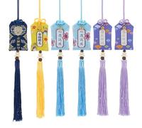 WEBEEDY 6 stili giapponesi Omamori nappa amuleto portafortuna fatto a mano tradizionale giapponese nappa da appendere bustina per studio, benedizione, salute, ricchezza, successo, regalo per uomini e