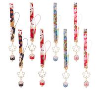 WEBEEDY 8 ciondoli a forma di gatto portafortuna, ornamento da appendere, grazioso gatto Maneki Neko, giapponese Omamori cinese, Feng Shui, fortuna, gatto, borsa, zaino, auto, ciondoli per telefono,