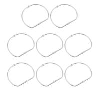 WEBEEDY 8 pezzi anelli per rilegatura a forma di D, 10,3 cm, grandi anelli a forma di D, in argento, organizer per riporre le chiavi