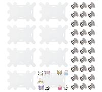 WEBEEDY 8 porta badge con 30 fermagli, porta toppe in acrilico verticale a 9 fori, per infermiere assistente medico ufficio dipendente carta d'identità